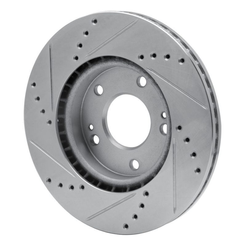 Hyundai Venue Brake Rotor (1) - Front Right - R1 Concepts - Drilled & Slotted - Silver - `11-`25